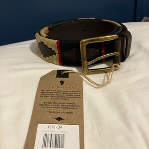 Men's Brown and Red Belt